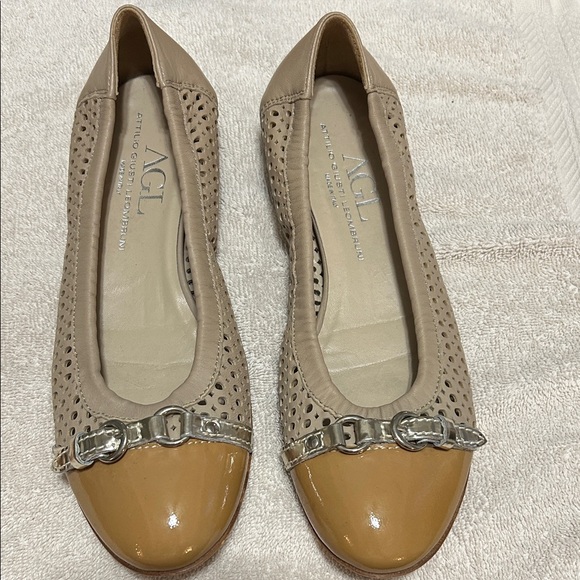 Attilio Giusti Leombruni Nude Leather-Size 40 - Picture 1 of 9